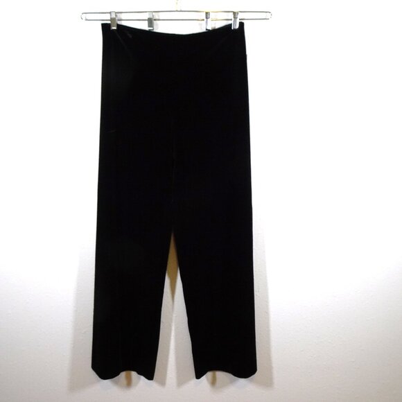 Alex Evenings Velvet Pants Women's Size XL Black Flat Front Evening Cocktail - Picture 1 of 10